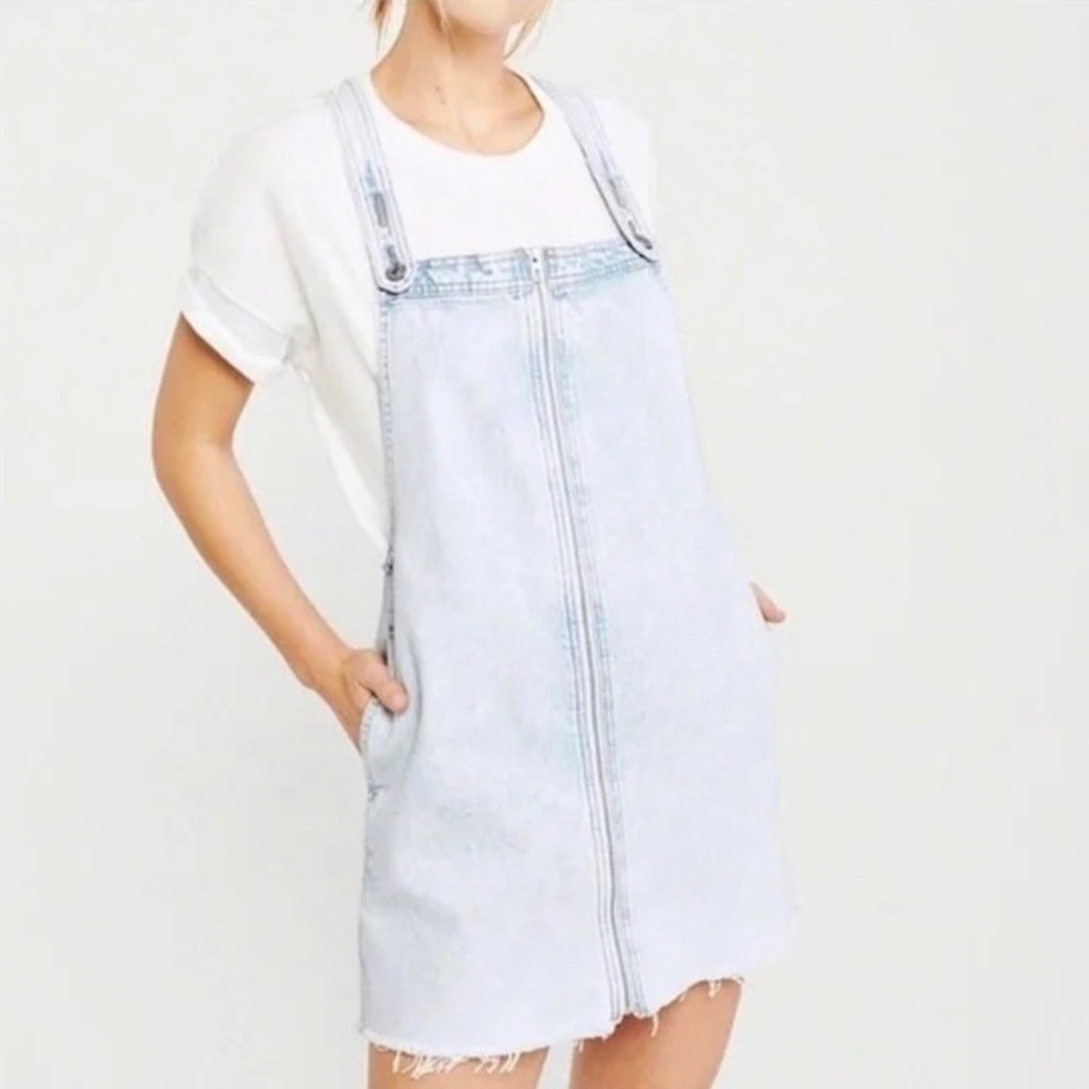 Abercrombie & Fitch Light Wash Denim Overall Dress